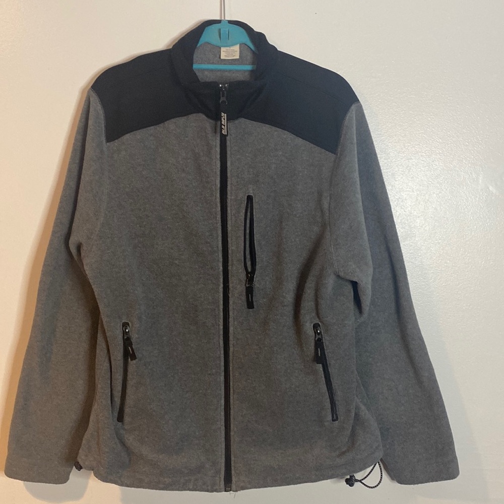 Mens Old Navy Athletic fleece jacket black and gray!!